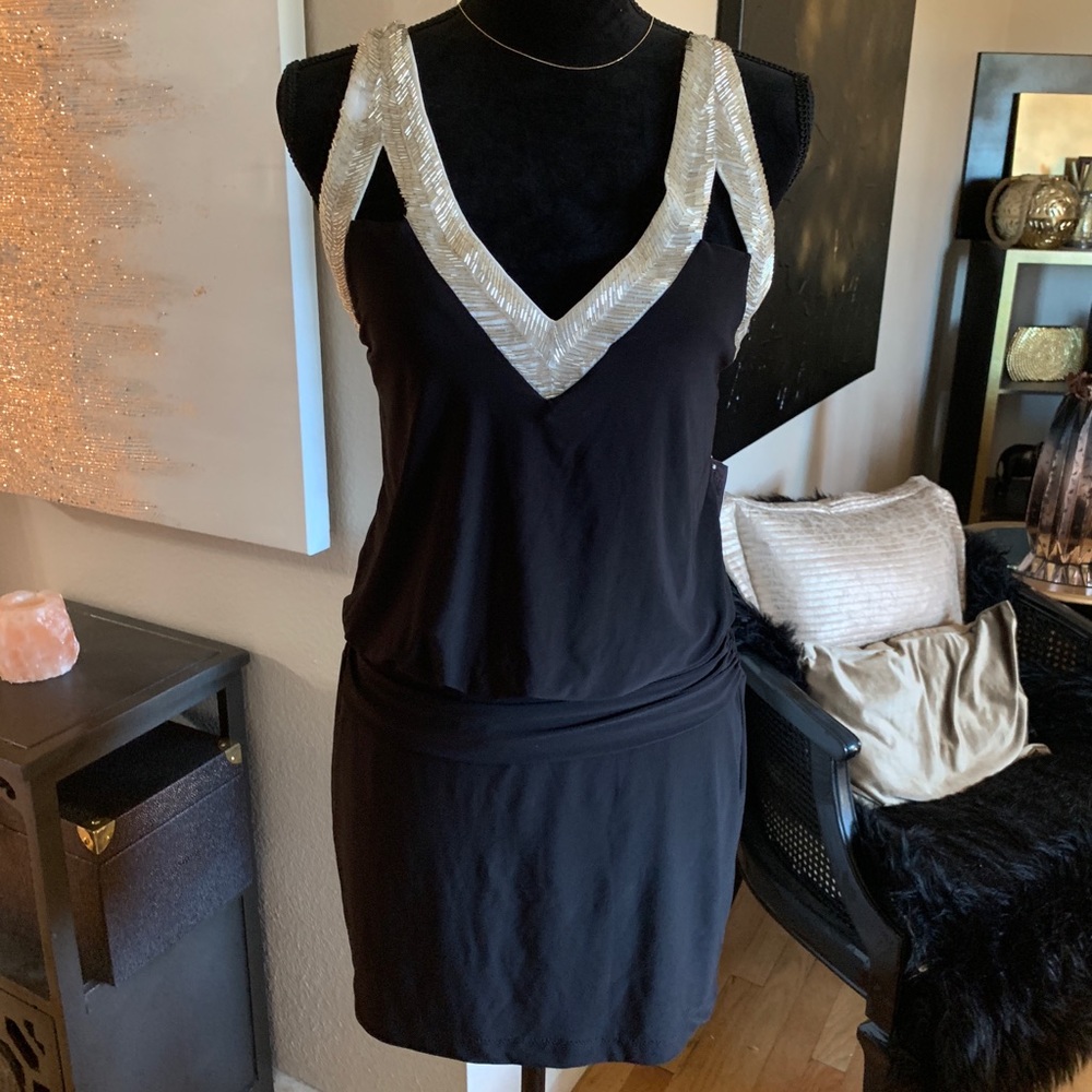 Black Fredericks mini dress, Large